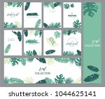 green tropical greeting card... | Shutterstock .eps vector #1044625141