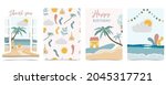 collection of kid postcard set... | Shutterstock .eps vector #2045317721