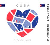 Flag Of Cuba With Heart Shaped...