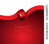 Turkey Flag Ribbon   Vector...