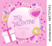 valentine's day elements   ... | Shutterstock .eps vector #485757451