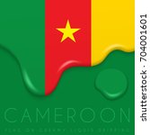 Cameroon Flag On Creamy Liquid...