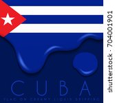 Cuba Flag On Creamy Liquid...