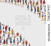 crowd of people on white... | Shutterstock .eps vector #708297937