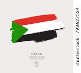 Flag Of Sudan In Grunge Brush...
