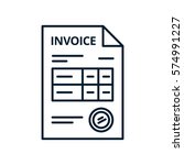 Invoice Line Icon  Isolated On...