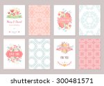 romantic vintage cards... | Shutterstock .eps vector #300481571