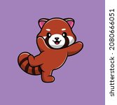 cute red panda cartoon vector...