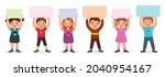 group of children holding... | Shutterstock .eps vector #2040954167