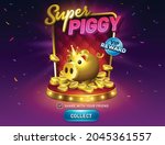 piggy bank reward for casino... | Shutterstock .eps vector #2045361557