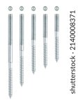 Small photo of Dowel Screws bolts, stainless steel dual thread lag screw Wood Thread Hanger Bolt, swage stud bolt