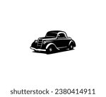 1932 Ford coupe. isolated white background shown from the front. premium vector design. best for logo, badge, emblem, icon, sticker design