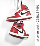 Small photo of Prague, Czech republic - 11.25.2022: Air Jordan 1 Chicago "Lost and Found"