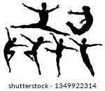  silhouettes of man dancing a... | Shutterstock .eps vector #1349922314