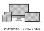 realistic monitor computer ... | Shutterstock .eps vector #1896777331