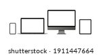 realistic monitor computer ... | Shutterstock .eps vector #1911447664