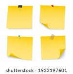 yellow sticky note paper with... | Shutterstock .eps vector #1922197601