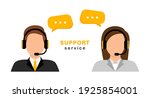 call center operator. male and... | Shutterstock .eps vector #1925854001