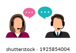 call center operator. male and... | Shutterstock .eps vector #1925854004