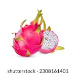 Dragon fruits isolated on white ...