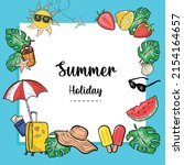 vector hand drawn summer time ... | Shutterstock .eps vector #2154164657