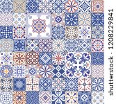 big vector set of tiles in... | Shutterstock .eps vector #1208229841