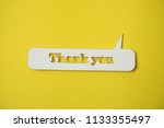 thank you card. paper cut out... | Shutterstock . vector #1133355497