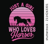 just a girl who loves horses  ... | Shutterstock .eps vector #2114263301