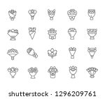 set of bouquet related vector... | Shutterstock .eps vector #1296209761