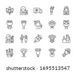 set of bouquet related vector... | Shutterstock .eps vector #1695513547