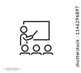 Training icon, workshop linear sign isolated on white background - editable vector illustration eps10