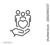 hand with heart community  icon ... | Shutterstock .eps vector #2002400237