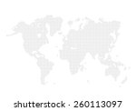 dotted world map clean wite... | Shutterstock . vector #260113097