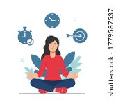woman doing meditation during... | Shutterstock .eps vector #1779587537