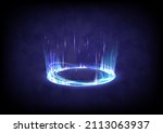 circle teleport podium. portal... | Shutterstock .eps vector #2113063937