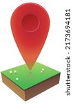 red location map marker on a... | Shutterstock .eps vector #2173694181