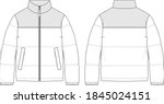 men's boxy quilted jacket zip up | Shutterstock .eps vector #1845024151