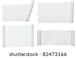 collection of  various scroll paper on white background. each one is shot separately