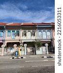 Small photo of singapore, august 22 2022, Singapore, Historical buildings in Joo Chiat Road district