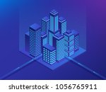 isometric future city. real... | Shutterstock .eps vector #1056765911