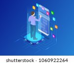 isometric programmer working in ... | Shutterstock .eps vector #1060922264