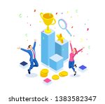 isometric businessman success ... | Shutterstock . vector #1383582347