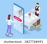 online reserved table in... | Shutterstock .eps vector #1827768491