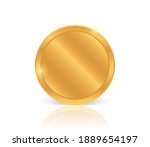 gold coin with reflection.... | Shutterstock .eps vector #1889654197
