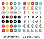 icon set of check mark  cross ... | Shutterstock .eps vector #2114639597