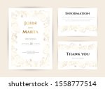 wedding invitation with gold... | Shutterstock .eps vector #1558777514