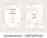 luxury marble wedding... | Shutterstock .eps vector #1587659161