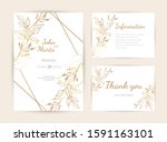 wedding invitation with gold... | Shutterstock .eps vector #1591163101