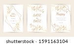 wedding invitation with gold... | Shutterstock .eps vector #1591163104