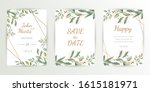 wedding invite. set of card... | Shutterstock .eps vector #1615181971
